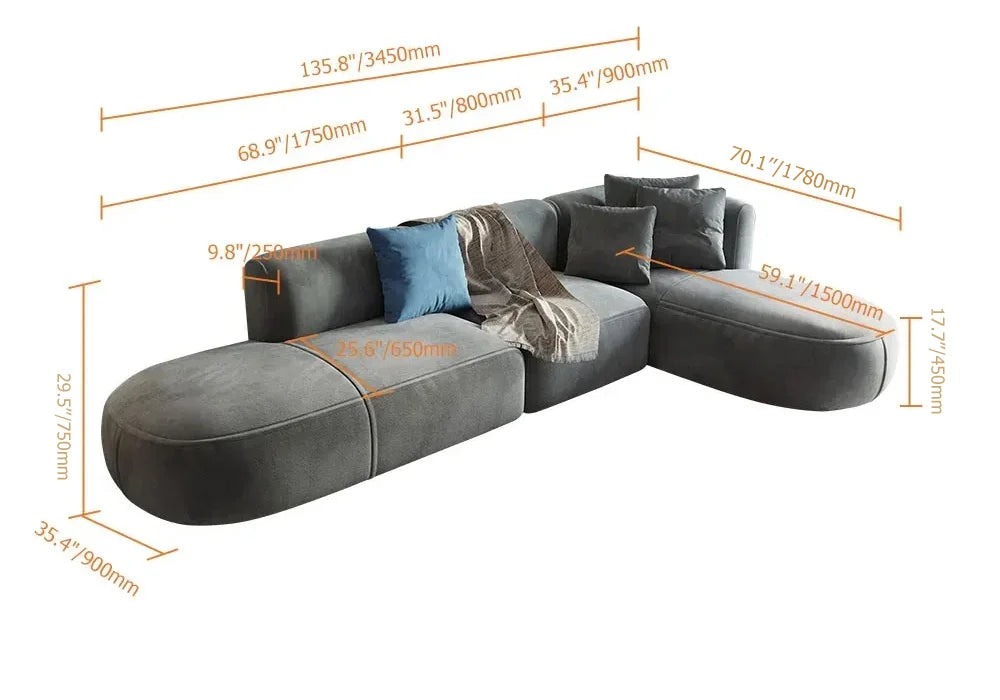 Cava L-shape 7 seater sofa